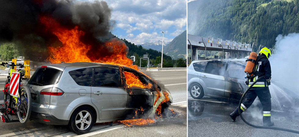 Le fiamme avvolgono un'auto, momenti di paura: una persona riesce a mettersi in salvo
