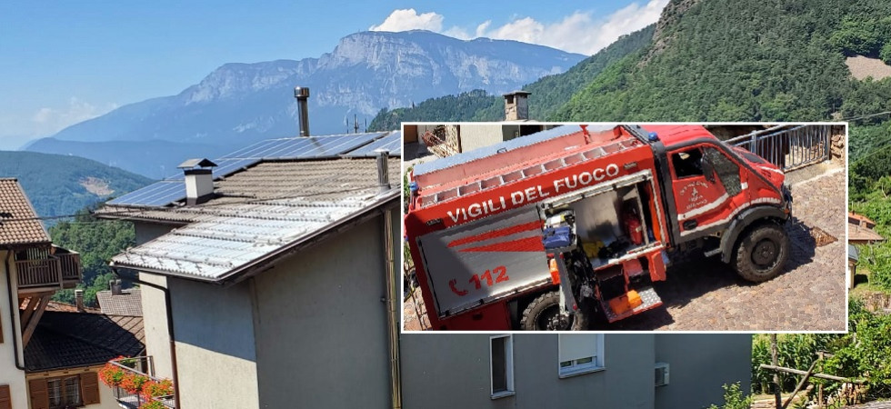 Bruciano i pannelli solari, momenti di paura in un'abitazione a Lisignago: l'intervento dei vigili del fuoco