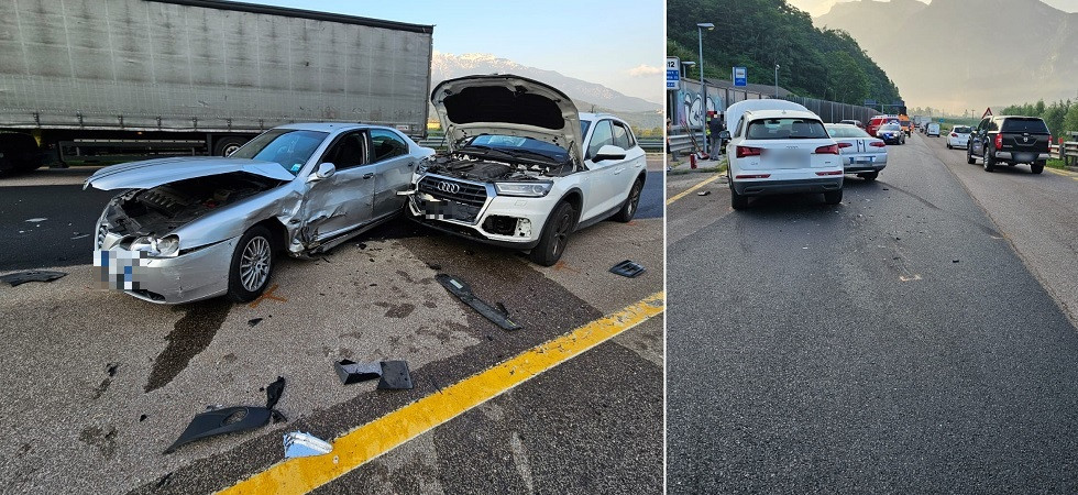 Schianto lungo la statale della Valsugana, 8 persone coinvolte