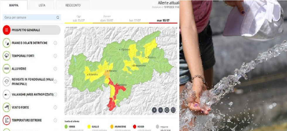 Temperature oltre 35 gradi, 'allerta rossa per vari comuni della Bassa Atesina e della Val d'Adige