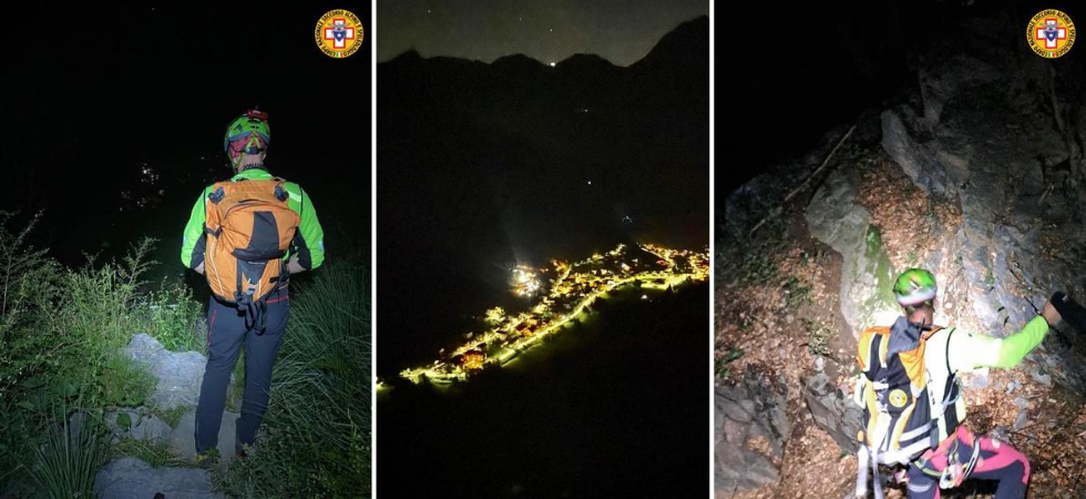 Foto Cnsas Lombardia Interventi in piena notte, il soccorso alpino salva tre persone in difficoltà in alta quota