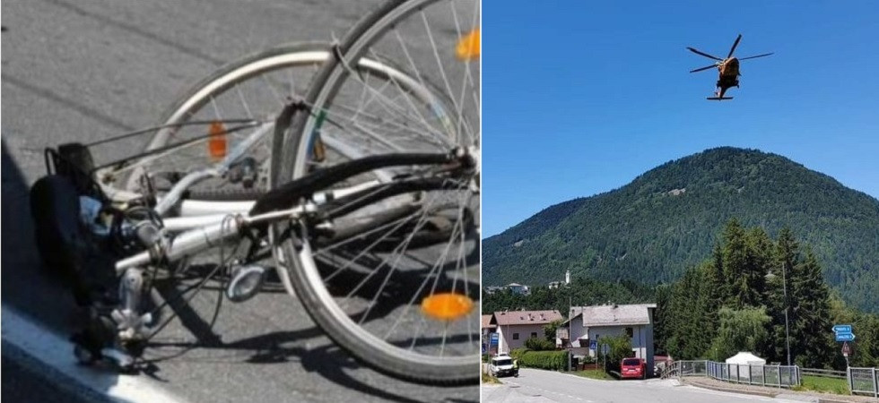 Perde il controllo della bici e sbatte violentemente sull'asfalto, grave un ciclista elitrasportato all'ospedale di Trento