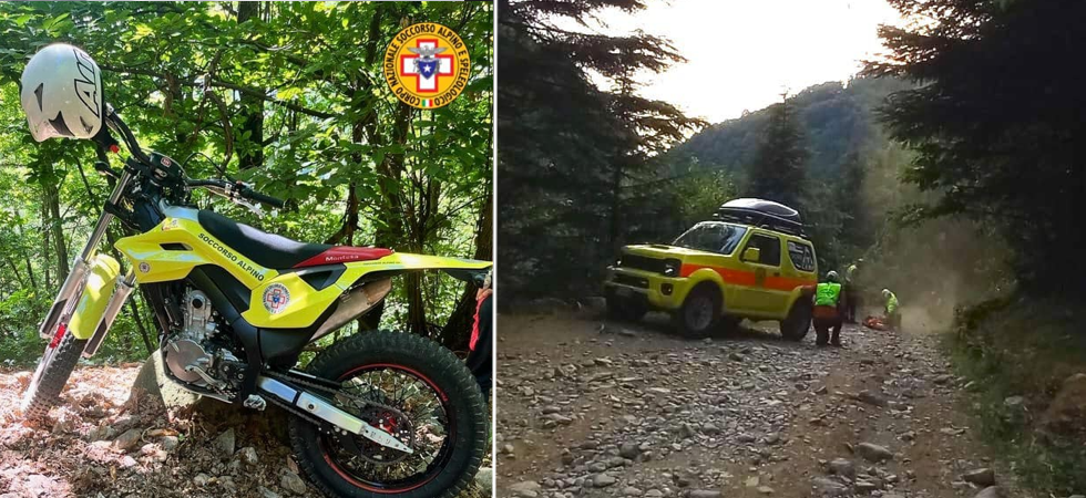 Malore durante un'escursione, 73enne raggiunto dai soccorsi con la moto da trial