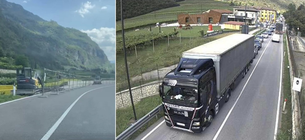 Foto di Oscar Perini - Soccorso stradale Traffico in tilt da e verso il lago per un cantiere di giorno e ad agosto