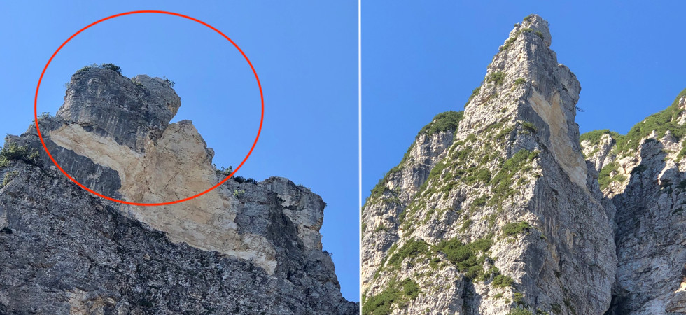 Nuovo crollo sulle Piccole Dolomiti, addio al Campanile del Sengio Bianco