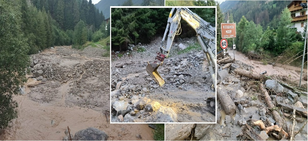 Fango e sassi, in azione gli escavatori per ripulire il letto dei torrenti