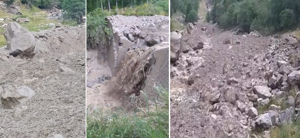 Enorme frana a Peio, sassi e fango travolgono una strada: una quindicina di persone portate in salvo dai vigili del fuoco
