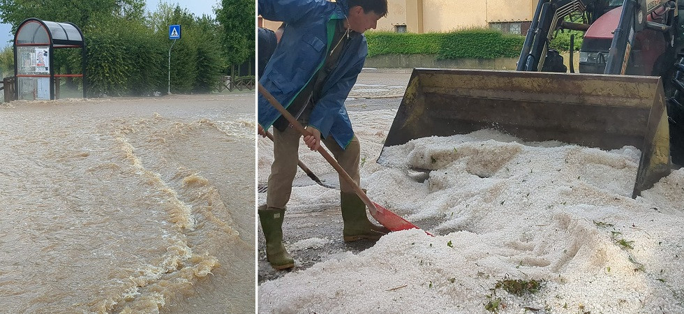Strade bloccate dalla grandine e allagamenti, il maltempo torna a fare paura in Friuli Venezia Giulia