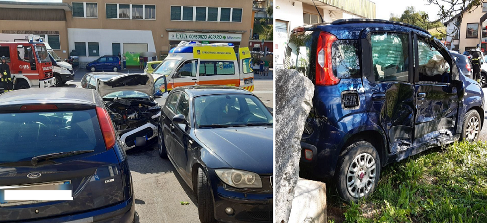 Due auto si scontrano e uscendo di strada ne centrano altre due parcheggiate: un anziano elitrasportato in Ospedale