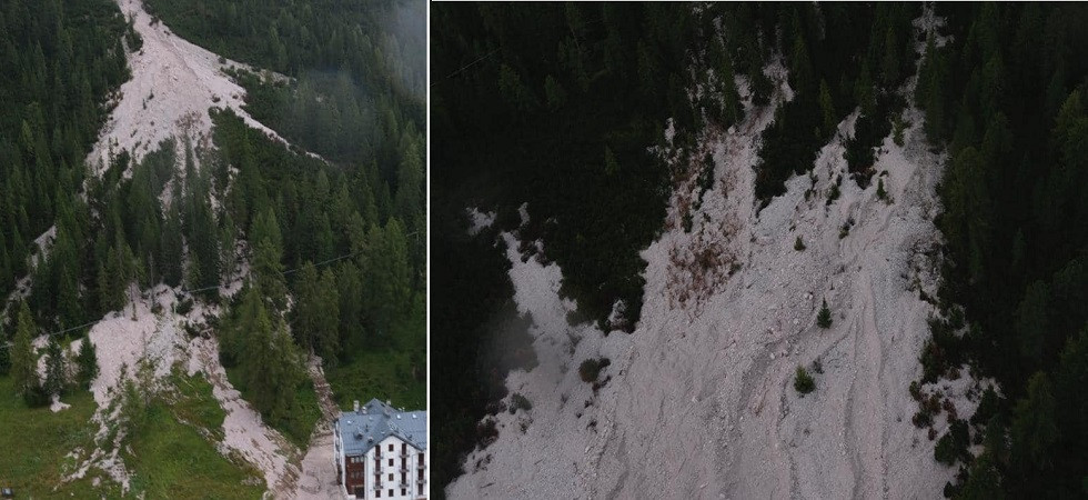 Frana sulla Sr 48 delle Dolomiti, si sono mossi 12-15mila metri cubi di materiale