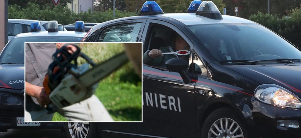 Momenti di paura per una donna, terrorizzata si chiude in casa ma il marito ubriaco con una motosega in mano cerca di