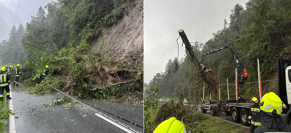 Maltempo, una colata di fango finisce sulla strada
