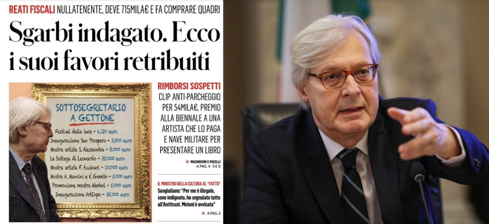 Il Fatto Quotidiano accusa Sgarbi: indagato per consulenze d'oro, il ministro è indignato
