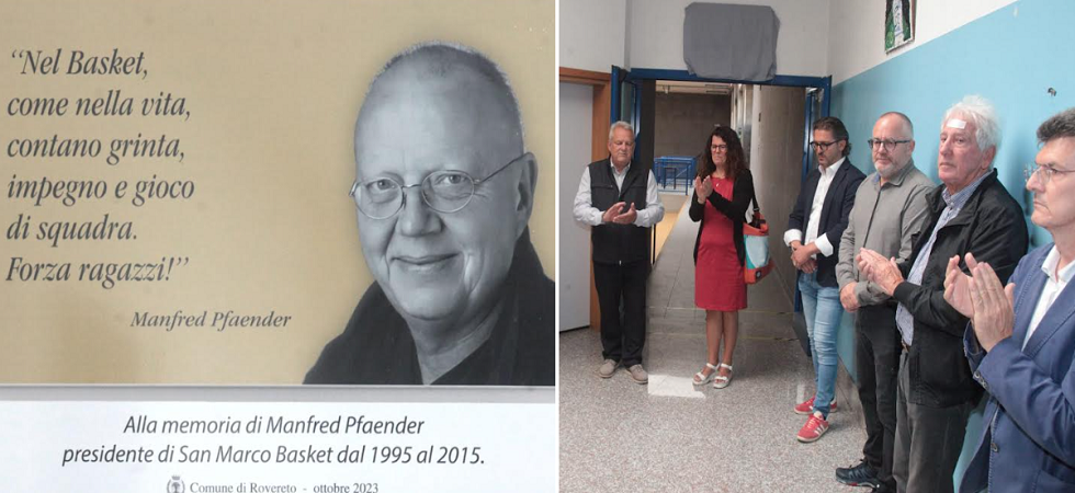 Sempre presente a bordo campo, tra applausi e sostegno una targa ricorda il primario di anestesia Manfred Pfaender storico
