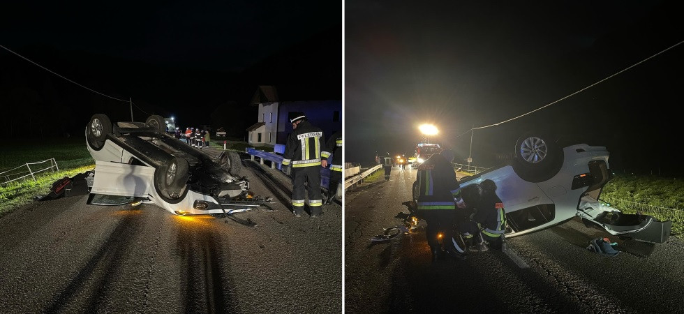 Perde il controllo dell'auto colpisce il guardrail e si ribalta, momenti di paura nella notte