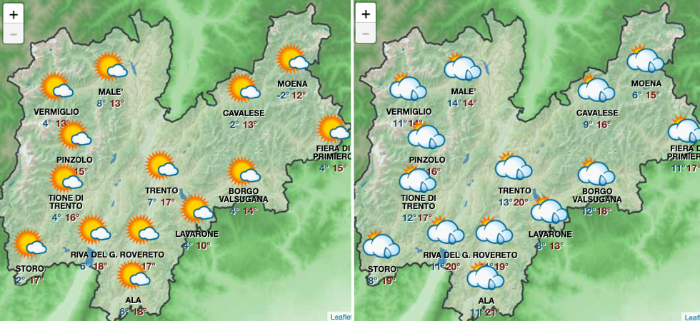 Temperature in discesa e piogge in vista: in arrivo tempo autunnale sul Trentino, ecco le previsioni