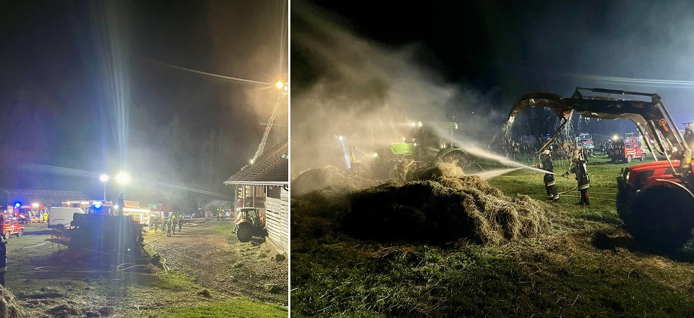 Incendio in un fienile, momenti di paura