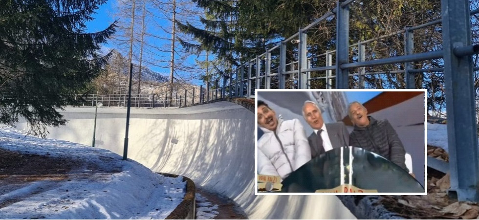 Malagò prova virtualmente la pista da bob: ecco lo sketch a "VivaRai2"