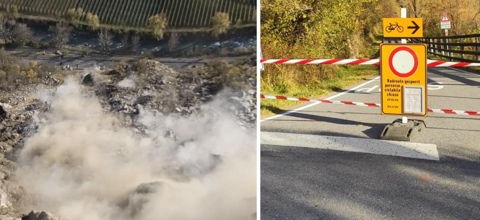 Area a rischio frana, alcuni ciclisti sfondano le barriere e rischiano di essere colpiti da dei massi