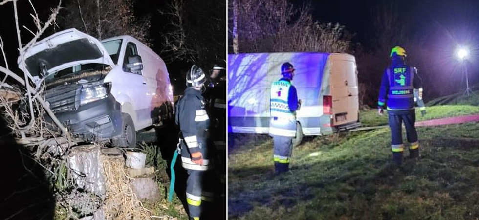 Perde il controllo del furgone, esce di strada e finisce contro gli alberi, momenti di paura per l'autista