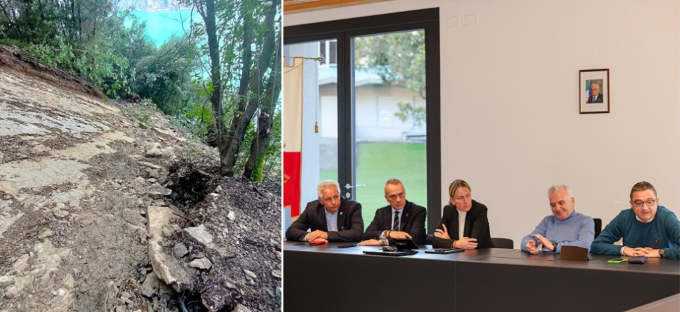 Franati 350 metri cubi di roccia sulla Gardesana: Puntiamo a riaprire la strada lunedì dopo la prima fase di messa in