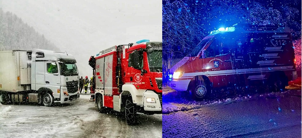 Auto bloccate a causa di ghiaccio e neve e senza attrezzatura invernale