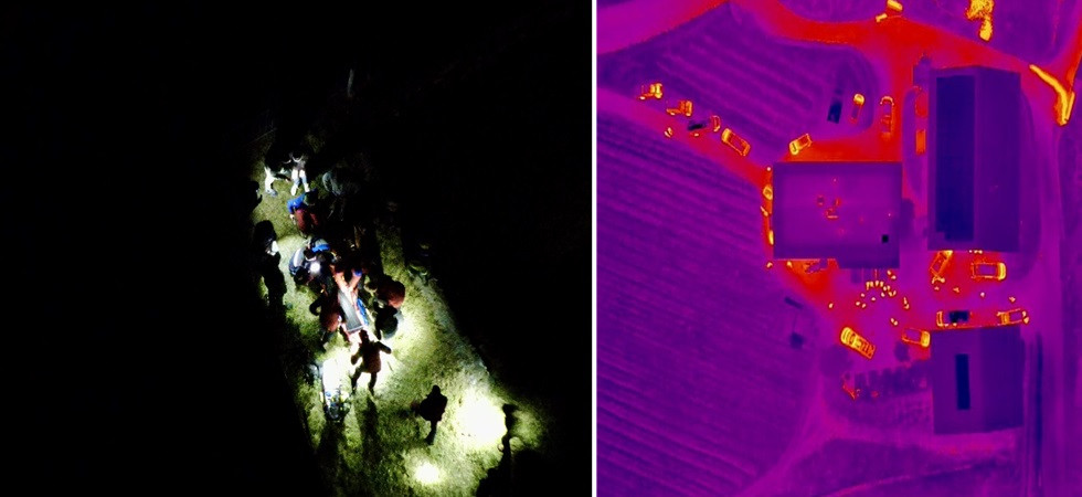Dall'annuncio registrato nella stazione dei treni al drone con telecamera termica