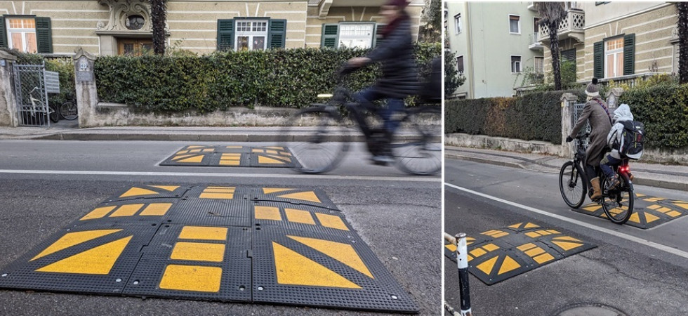 I cuscinetti berlinesi arrivano a Merano, il comune: "Così rendiamo la città sempre più a misura di bici"