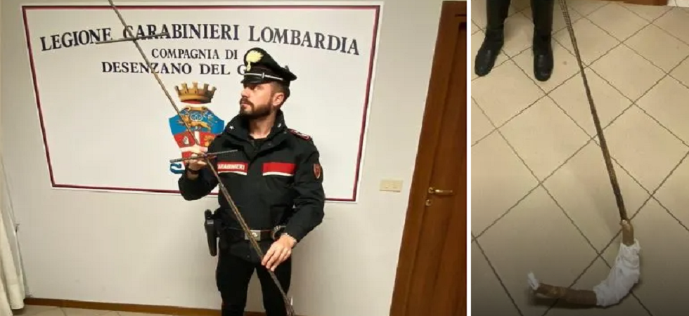 Beccati fuori da un condominio appesi a una scaletta artigianale costruita per introdursi negli appartamenti