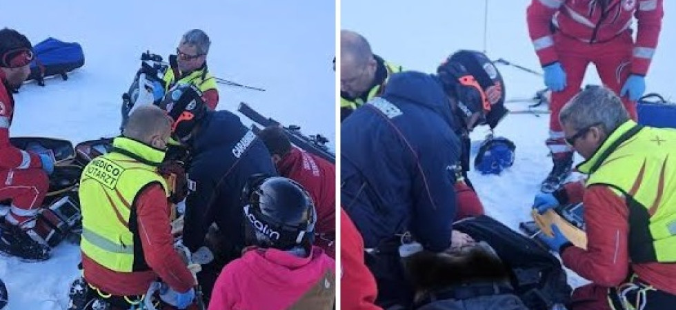 Colpito da malore mentre scia: rianimato dai carabinieri, un uomo di 54 anni trasportato in ospedale