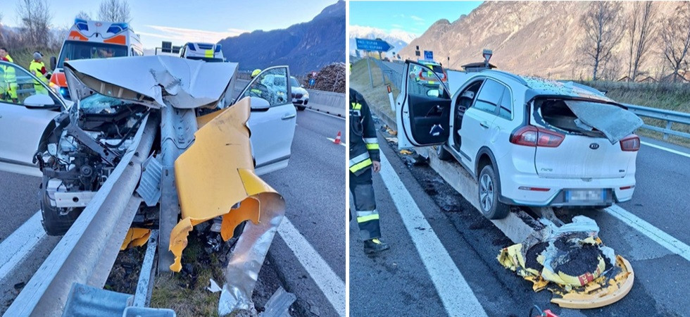 Esce di strada con l'auto e si schianta contro il guard rail, tragedia sfiorata sulla MeBo