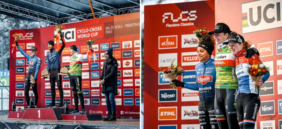 Foto di Giacomo Podetti La val di Sole a forti tinte oranje, Nieuwenhuis e Bakker trionfano alla tappa di coppa del mondo di ciclocross sulla neve