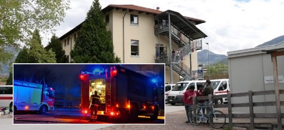 Incendio alla Residenza Fersina a Trento, evacuati circa 50 migranti