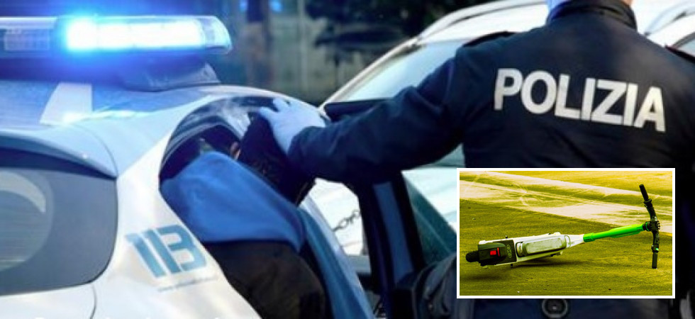 In fuga con 2 chili di marijuana in una busta, viene inseguito dagli agenti con il suo monopattino: arrestato un 29enne