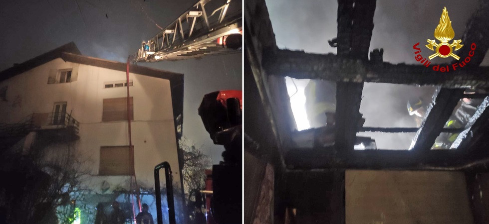 Fiamme in mansarda, momenti di paura in un'abitazione: una famiglia con un bimbo evacuata