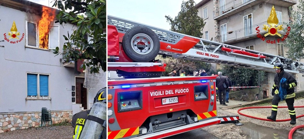 Fiamme divampano in un appartamento: tre persone intossicate