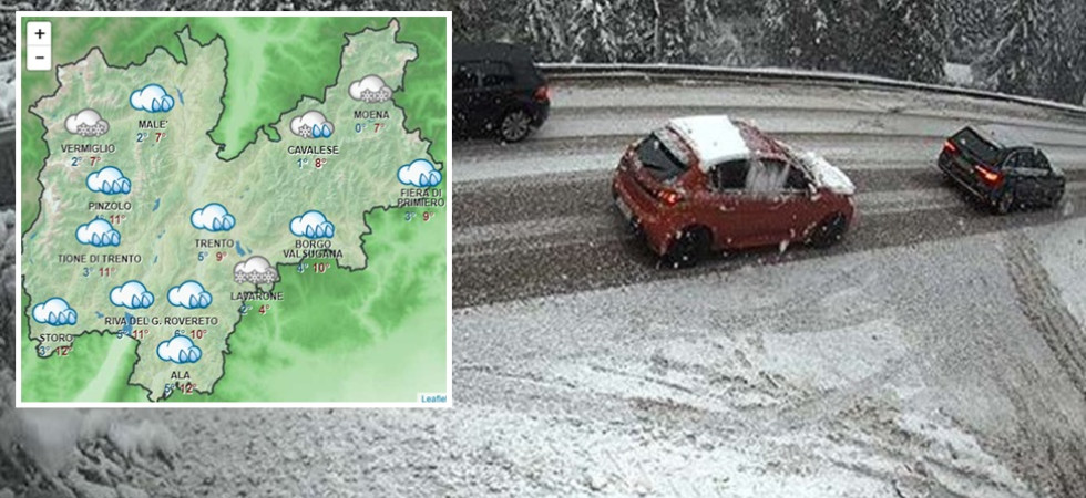 Meteo, giù le temperature, pioggia e neve in arrivo in Trentino: si attendono forti raffiche di vento in quota