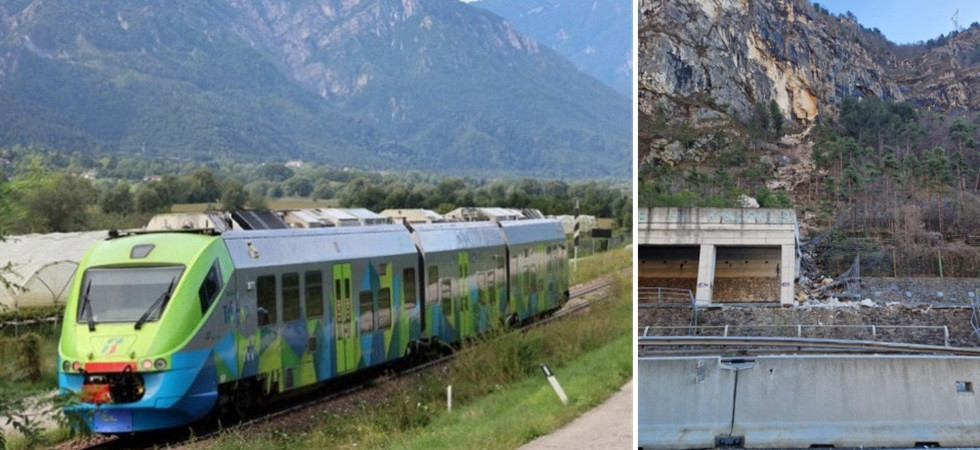 Ferrovia della Valsugana, installata una nuova rete paramassi dopo la frana del 12 gennaio