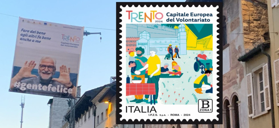 Trento, Capitale europea del volontariato: ecco il francobollo: saranno stampati poco più di 250 mila esemplari