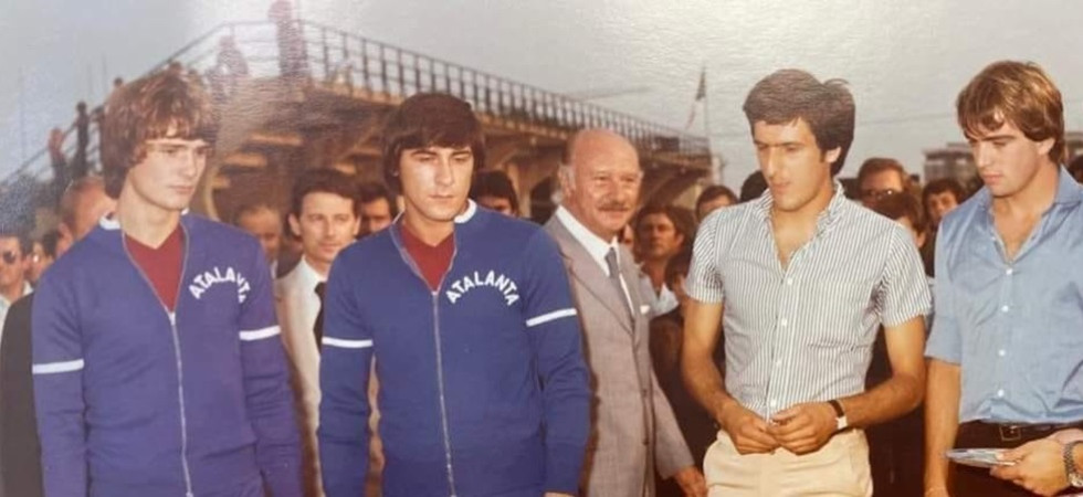 Hubert Pircher, il primo a sinistra, assieme a Luciano Bodini, Gaetano Scirea e Pierino Fanna