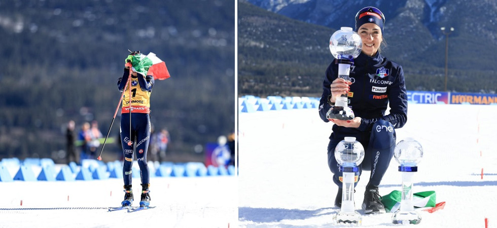 La stella del biathlon conquista la coppa del mondo e Felicetti festeggia il trofeo di cristallo