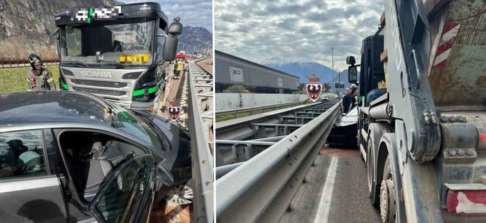 Violento scontro fra un mezzo pesante e un'auto: soccorsi in azione