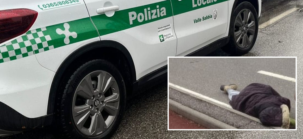 Lanciano l'allarme per una persona riversa a terra pensando ad un malore