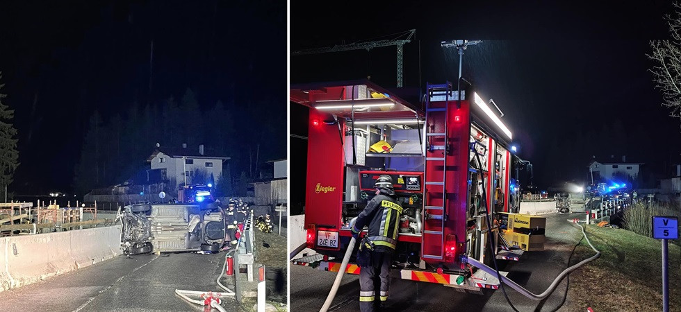 Perde il controllo del mezzo e si ribalta nella notte, una persona è rimasta bloccata all'interno