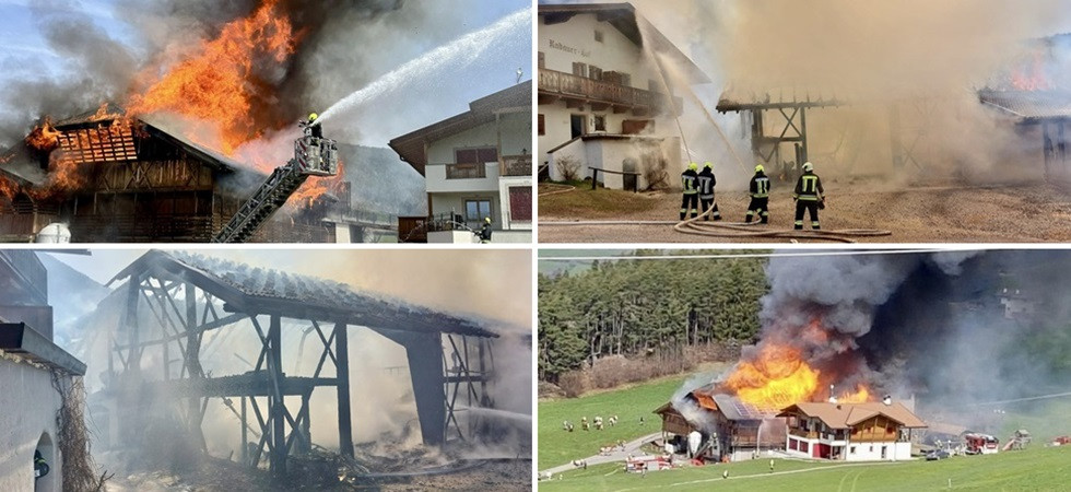 Fienile in fiamme al maso Radauer: distrutta nel rogo la struttura