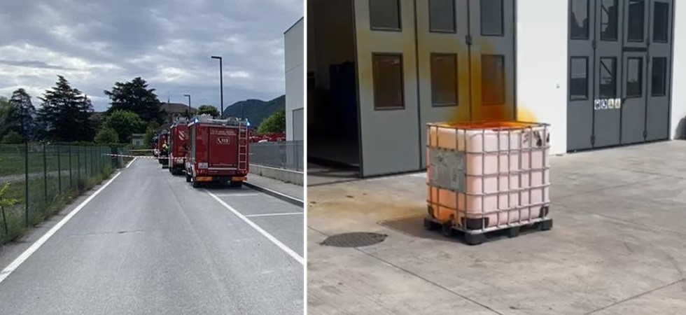 "Allarme chimico" in un'azienda: fuoriuscita di una sostanza, sul posto i vigili del fuoco