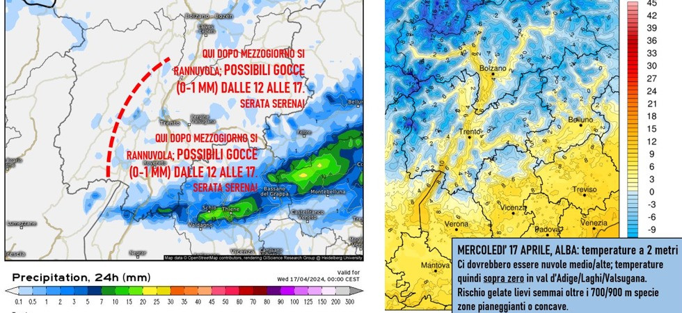 Vento e gelate in quota, torna il freddo in Trentino