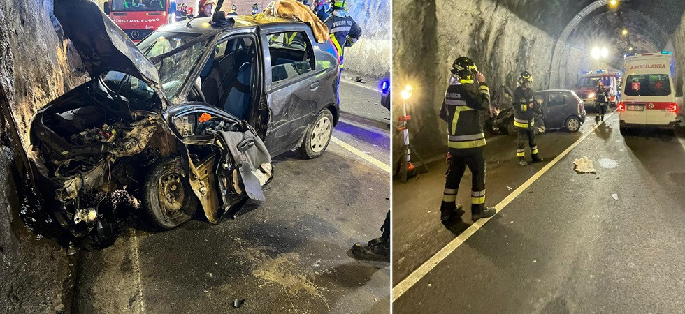 Tremendo schianto in galleria, l'impatto devastante: 19enne in gravi condizioni elitrasportato all'ospedale di Trento