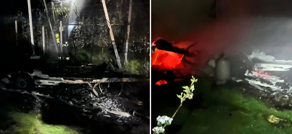 Roulotte in fiamme nella notte, momenti di paura: salva la persona che dormiva all'interno