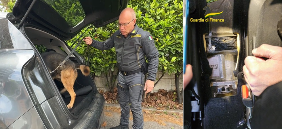 Sequestrati oltre 3 chili di cocaina nascosti nel doppiofondo di un'auto